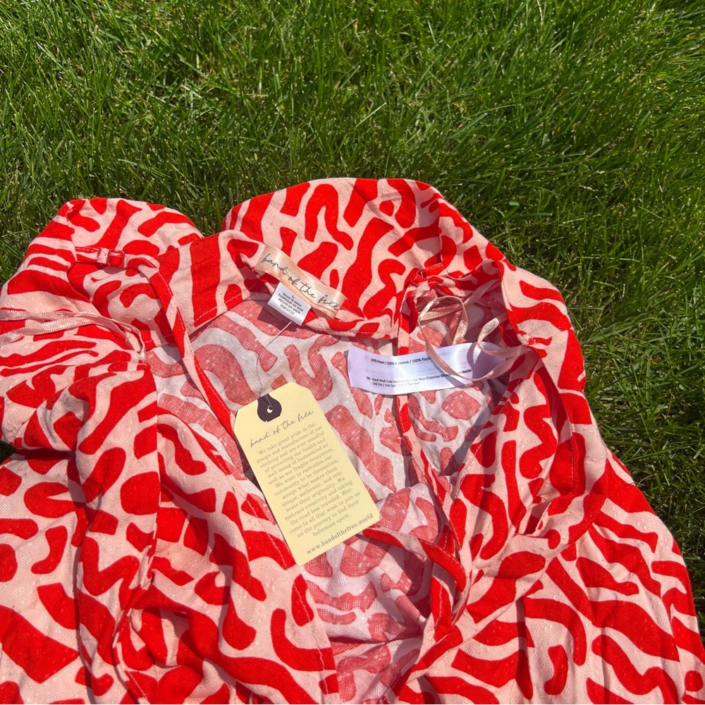 Land Of The Free red white dress free people boho hippie NWT Large - Picture 5 of 8